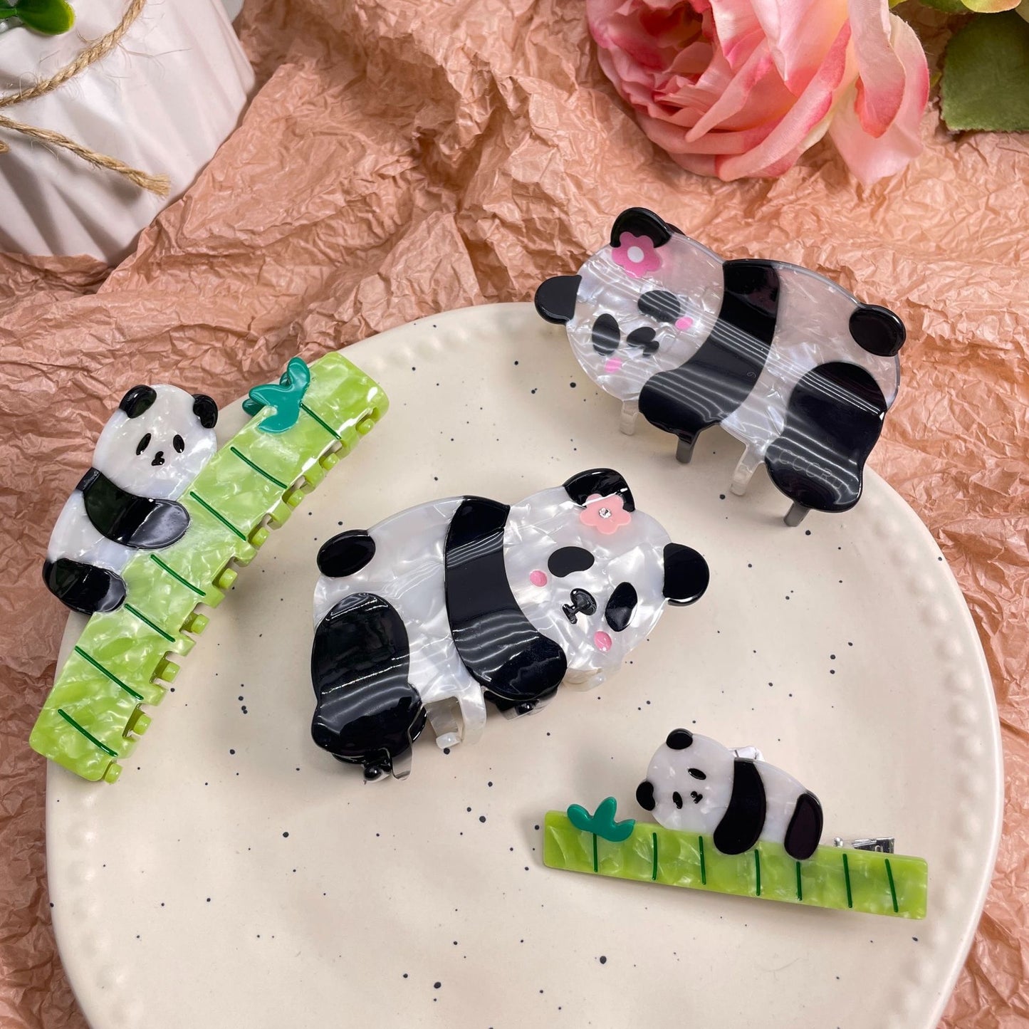 Bamboo Panda Hair Claw
