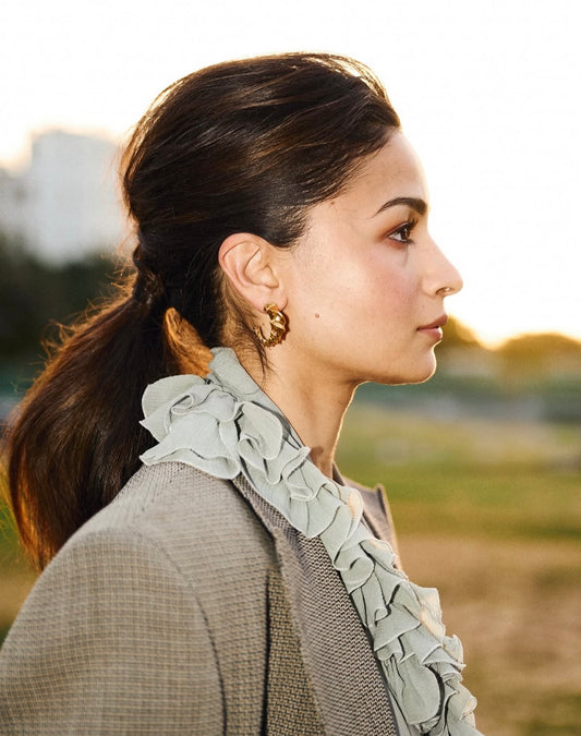 Gold Croissant Hoop Earrings (As Seen on Alia Bhatt)