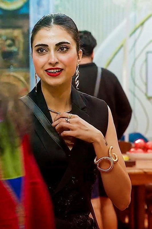 Statement gold spiral Bangle