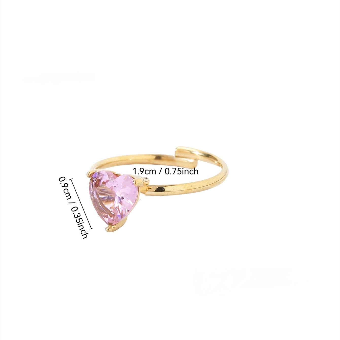 Pink Heart Solitaire Ring