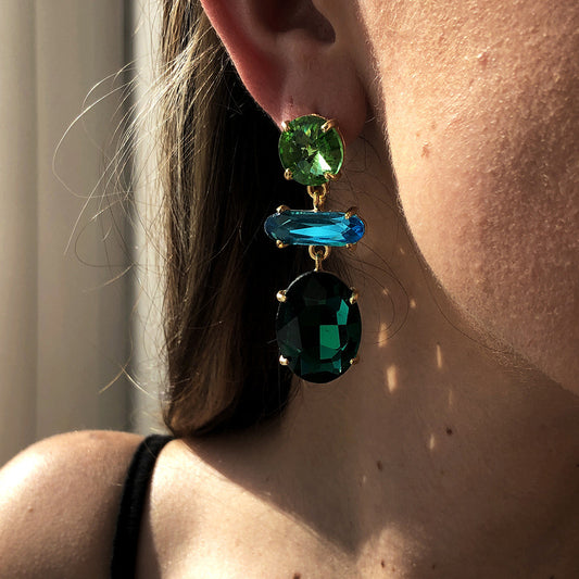 Luxe Gem Stone Statement Earrings