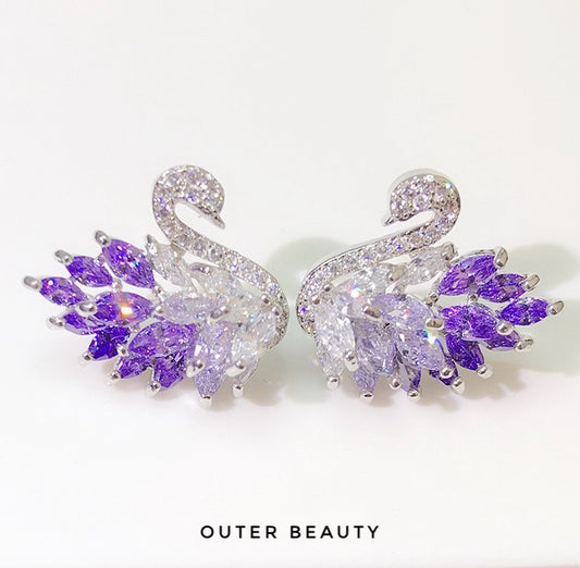 Swan Stud Earrings