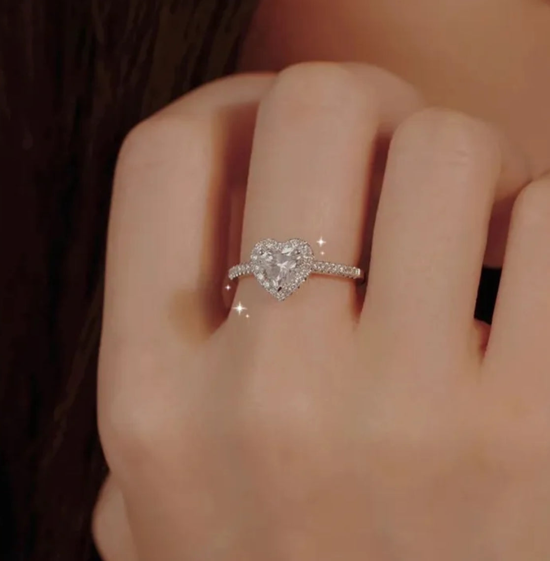 Heart Solitaire Ring