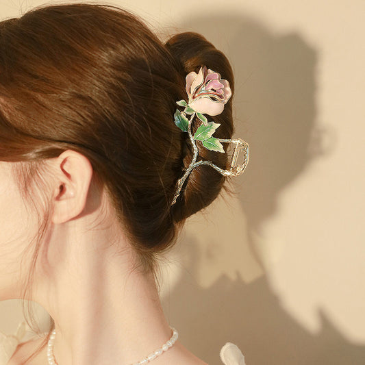 Vintage Rose Hair Claw – A Touch of Romantic Elegance