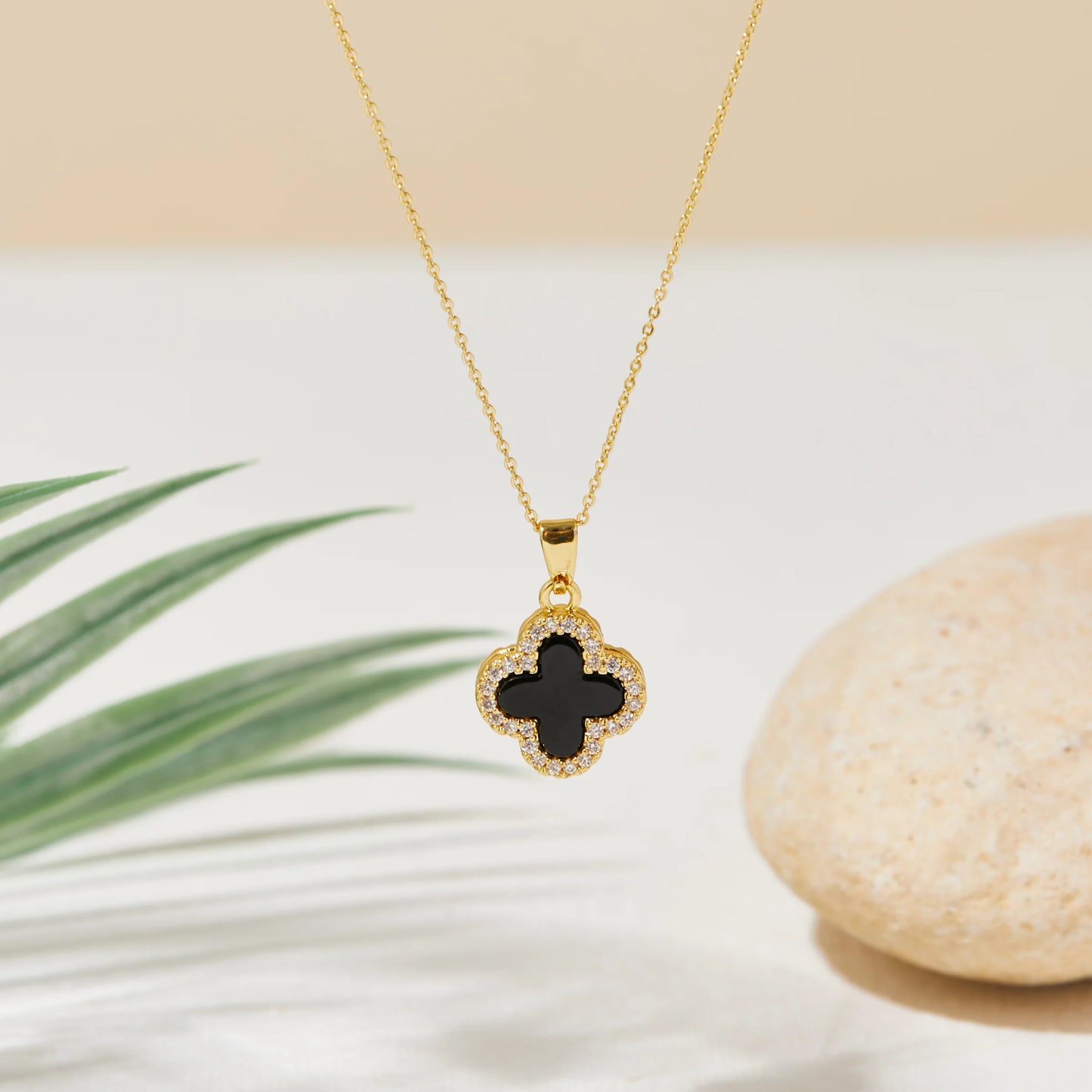 Clover Luxe Dual-Sided Pendant Necklace