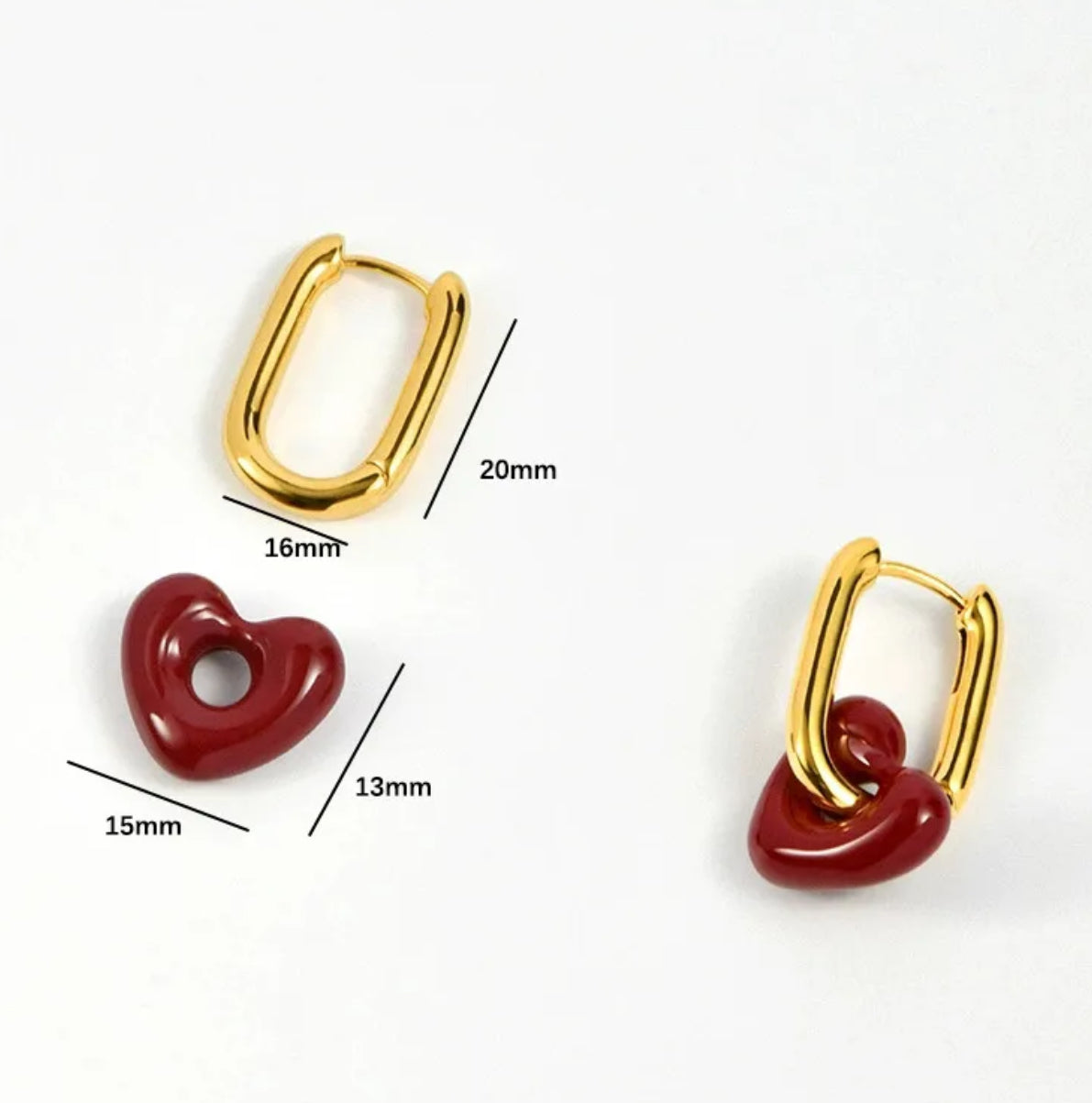 Scarlet Heart Drop Earrings