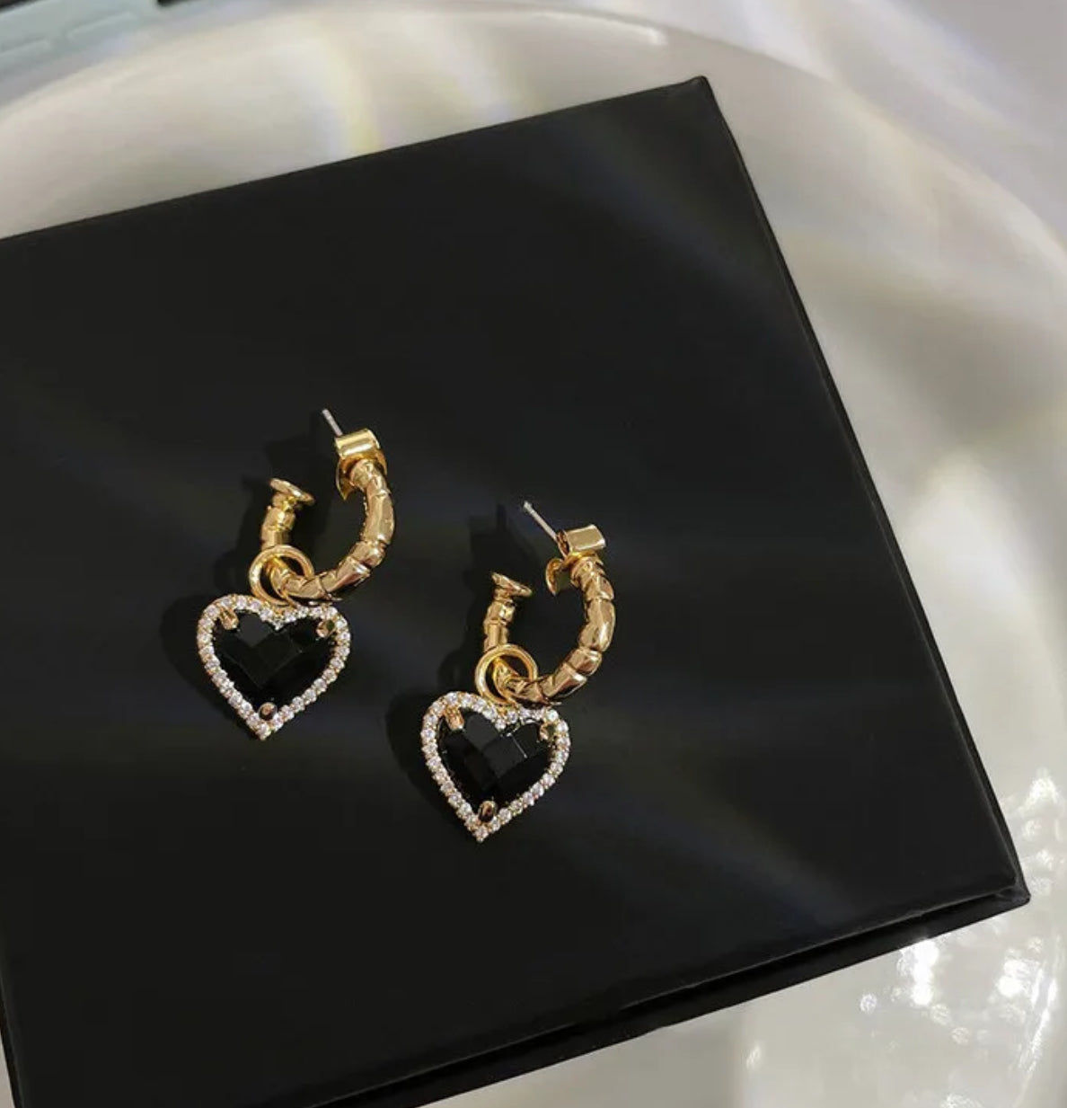 The Black Heart Luxe Hoop Earrings