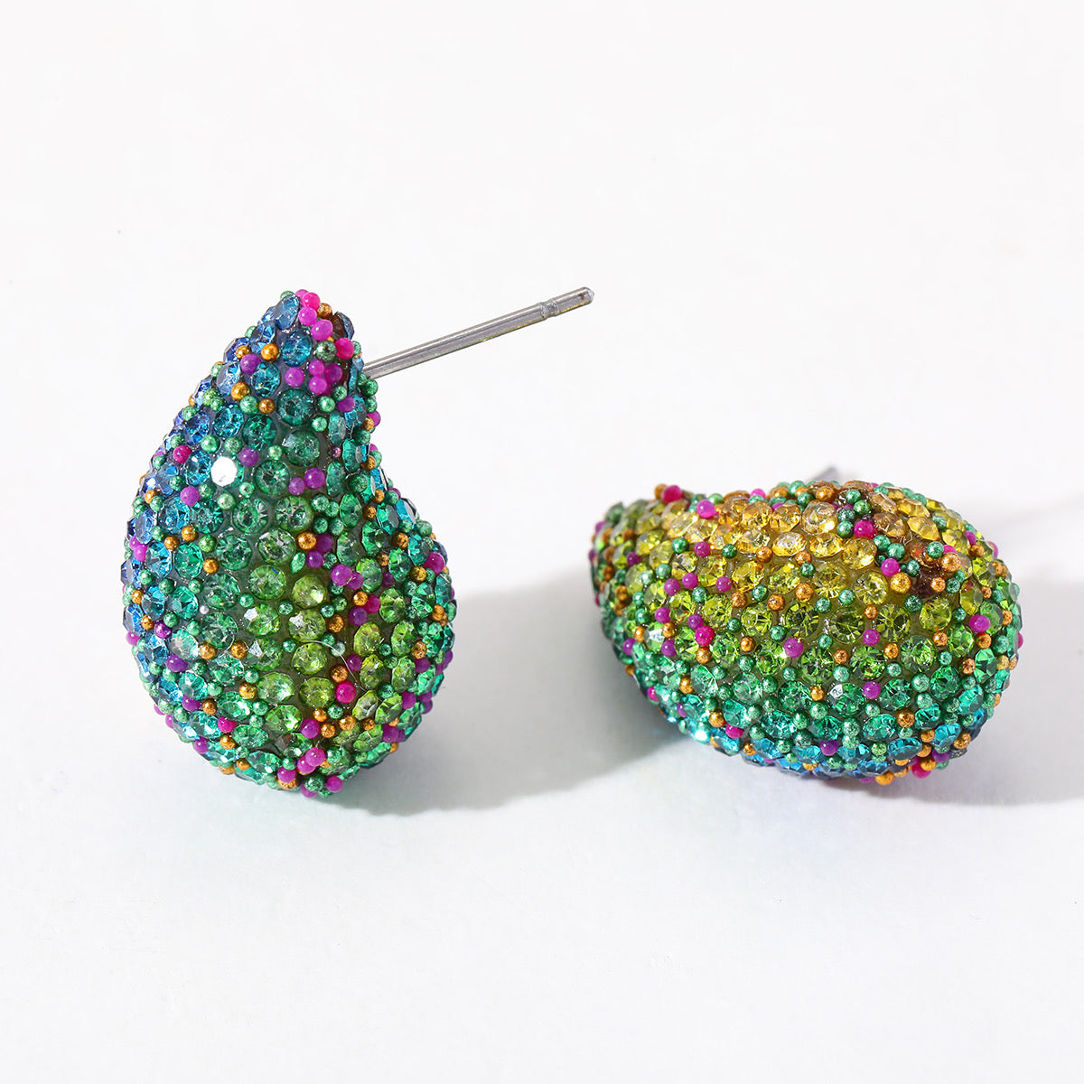 Crystal Teardrop Stud Earrings