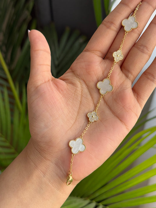 Blush Pink and Cream White Bracelet