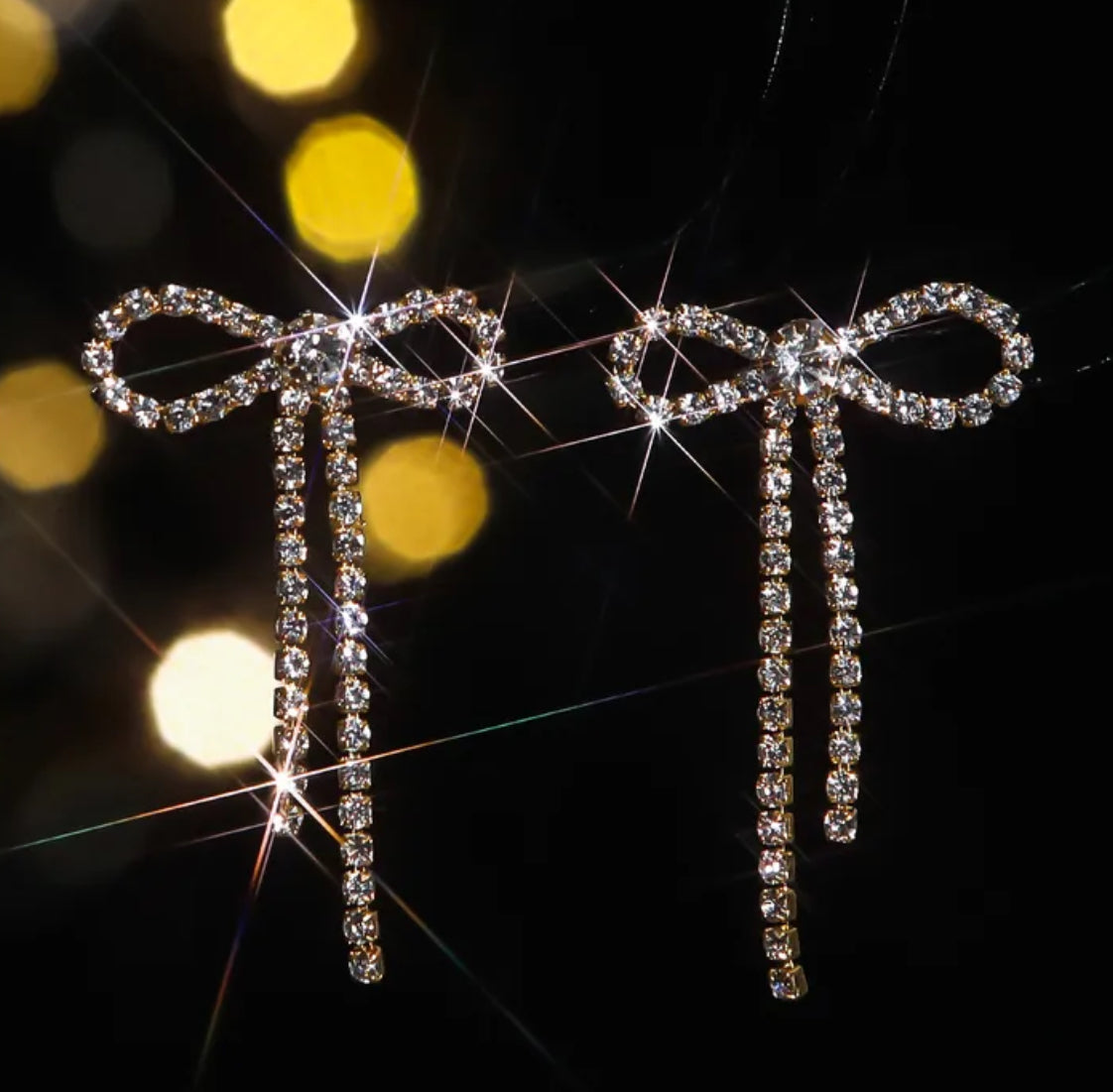 Diamond Bow Danglers