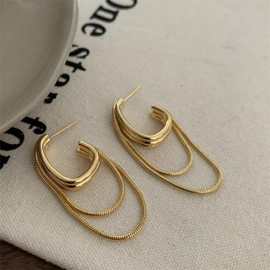 18K Gold-Plated Layered Hoop Earrings – Effortless Elegance
