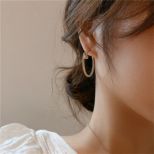 Nail Diamond Hoops