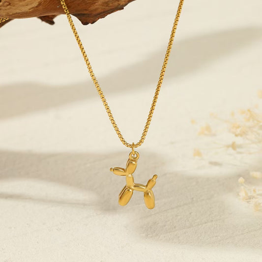 Golden Pup Pendant Necklace 🐶✨