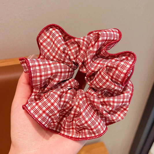 Cherry Check Scrunchie