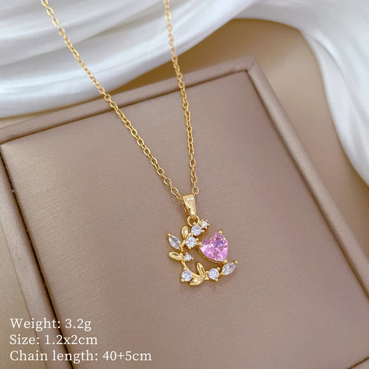 Pink Heart Necklace