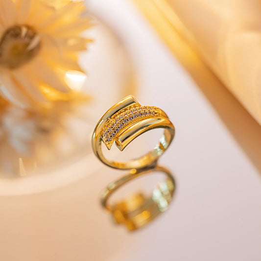 Triple Illusion Ring with Diamonds