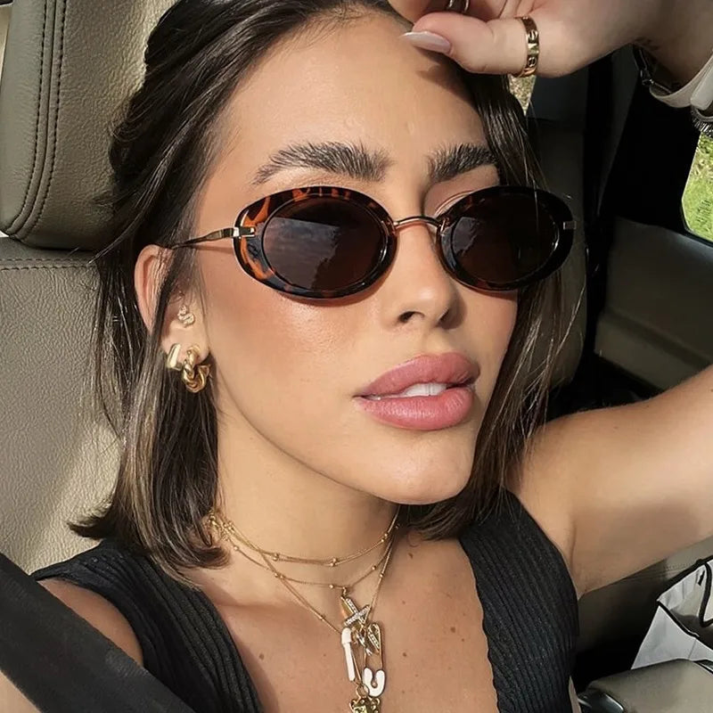 Retro Oval Tortoiseshell Sunglasses