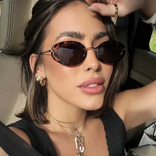 Retro Oval Tortoiseshell Sunglasses