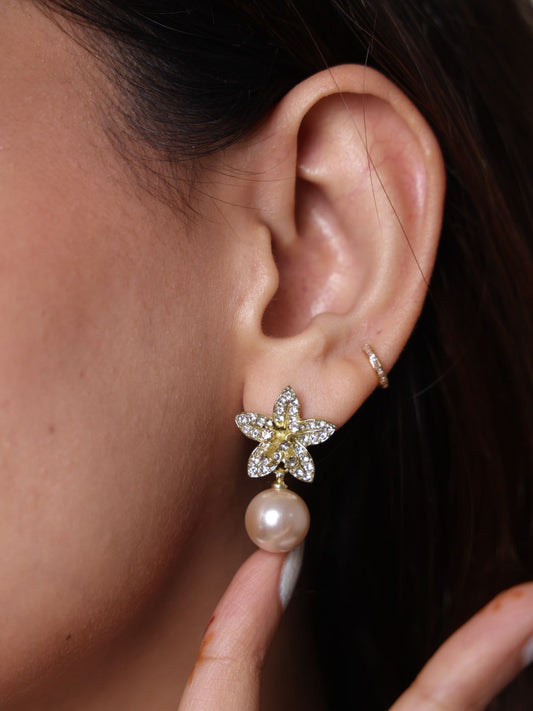 Champagne Elegance Pearl Earrings ✨🥂
