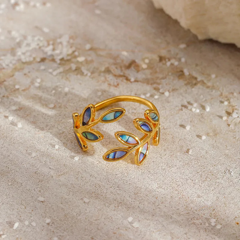 Gold Aurora Leaf Adjustable Ring