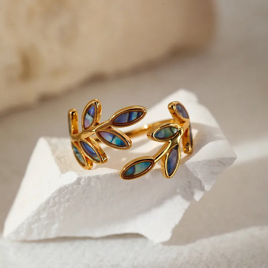 Gold Aurora Leaf Adjustable Ring