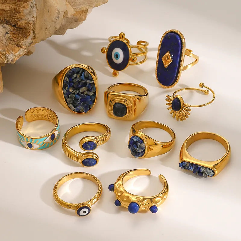 Gold Evil Eye Protection Ring – Minimalist Nazar Ring