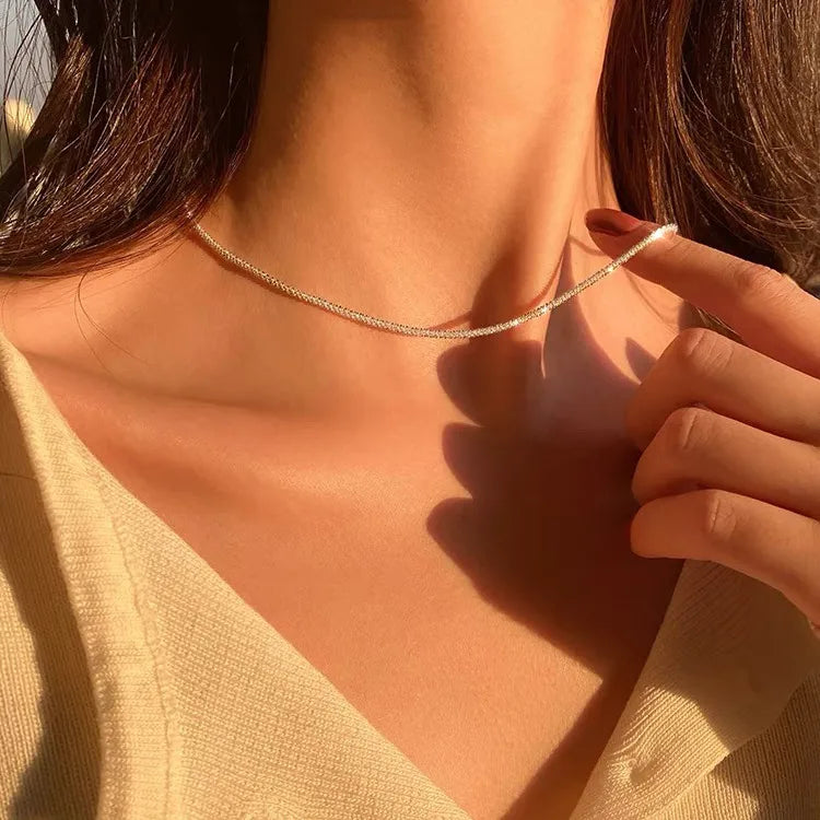 Silver Dainty Twist Rope Chain