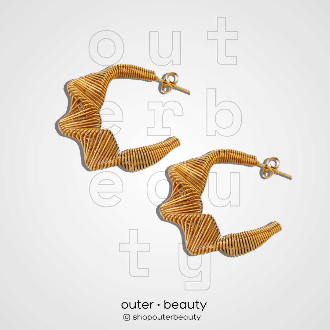 Wired Gold Hoop Earrings