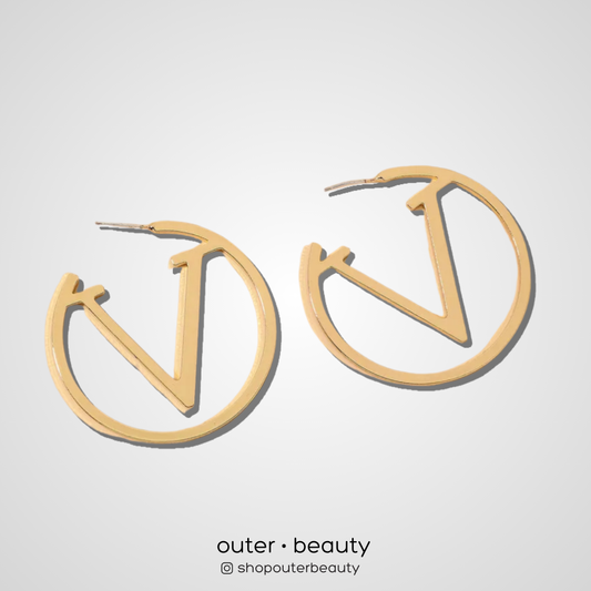 Luxe V Gold Hoops